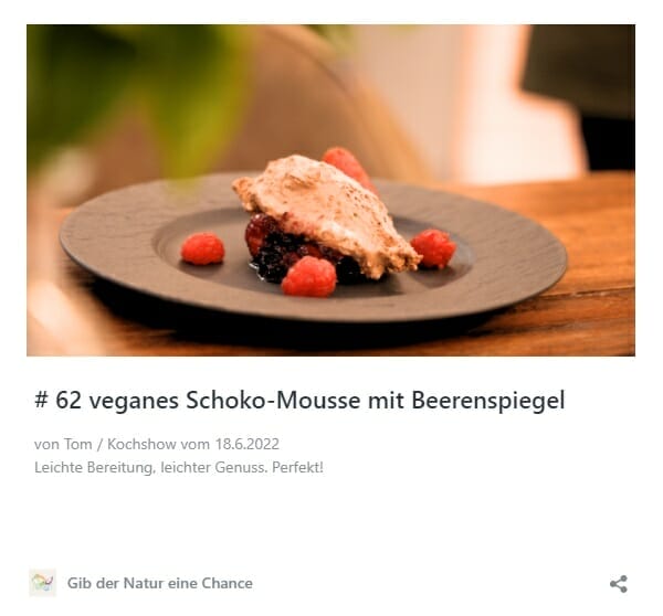 Rezept #62 veganes Schoko-Mousse