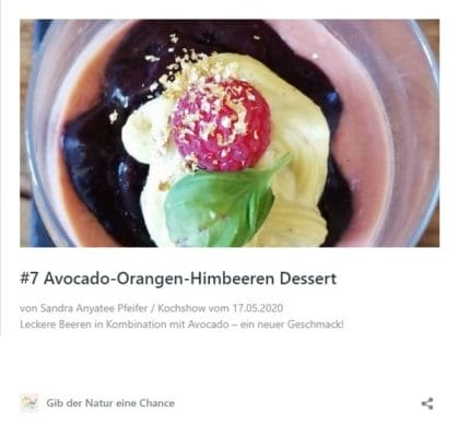 Rezept Avocado-Orange-Himbeere Dessert