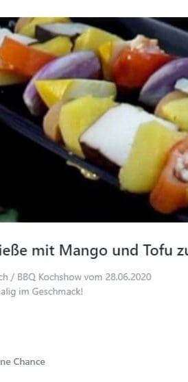 Gemüsespieße mit Mango und Tofu