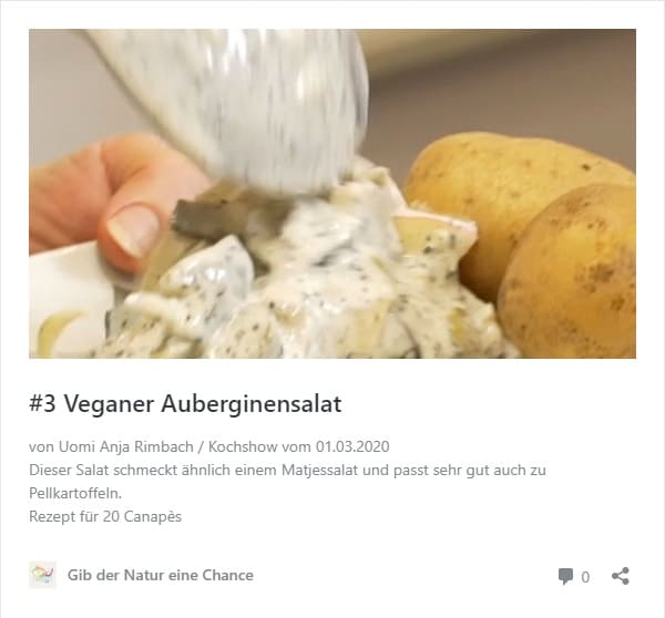 Rezept veganer Auberginensalat