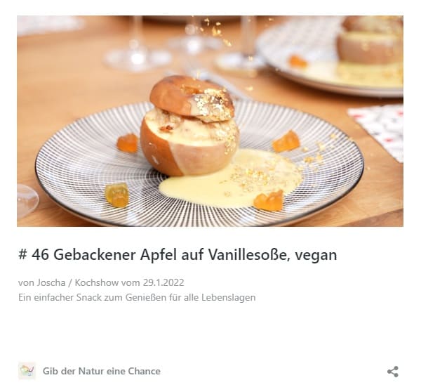 #46 gebackener Apfel auf veganer Vanillesoße
