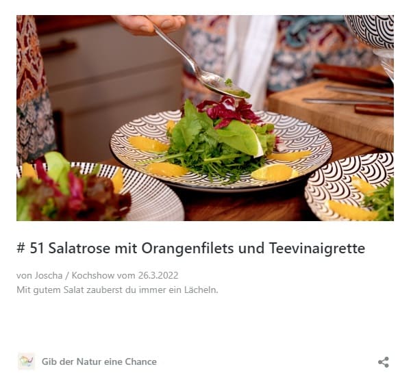 Salatrose mit Orangenfilets und Teevinaigrette