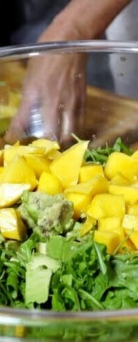 Mango-Salat mit veganem Mozzarella